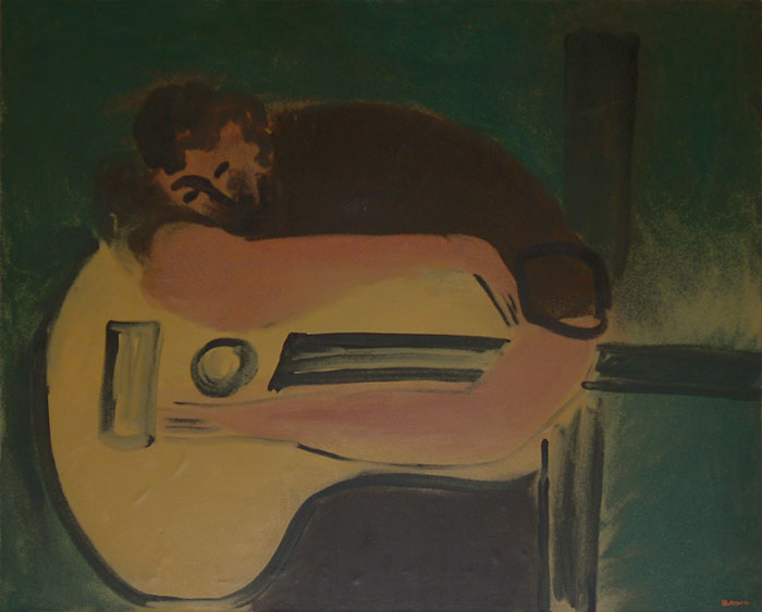 L'homme  la guitare / 1989 par BASIN Anatoly   * Cliquer pour agrandir / Click for enlarge