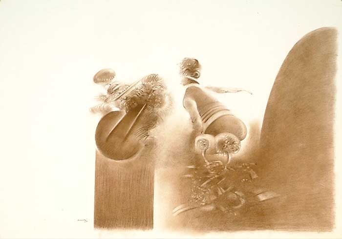 La drobade du violoncelliste / 1981 par BRACHE Carlos  * Cliquer pour agrandir / Click for enlarge
