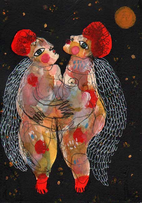 Anges amoureux sous les toiles / 2017 par CADORE Delphine  * Cliquer pour agrandir / Click for enlarge