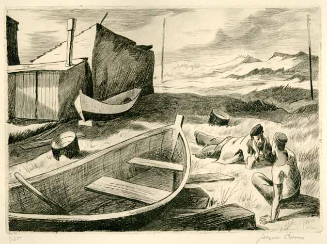 CAMUS Jacques : Barques dans les dunes / 1939 * Cliquer pour voir l'image en grand