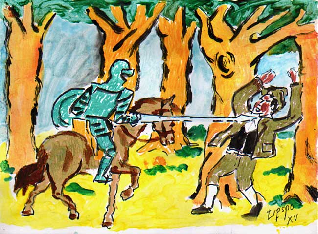 CRESPO : Don Quichotte et Labrador  * Cliquer pour voir l'image en grand