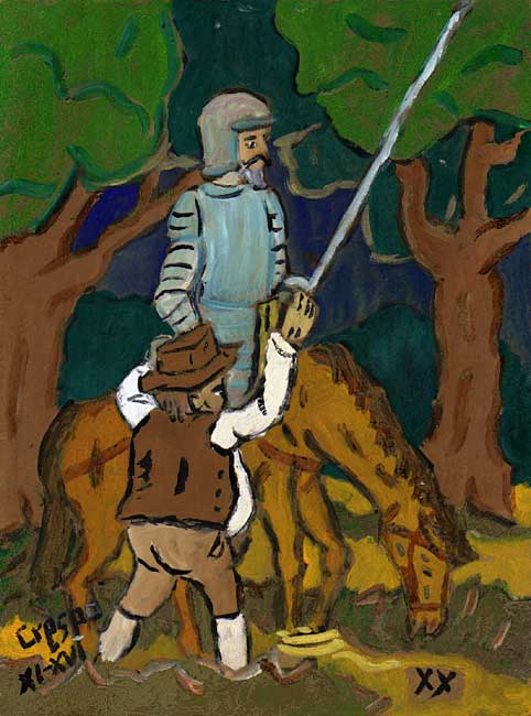 CRESPO : Don Quichotte et Sancho (chapitre XX) / 2016 * Cliquer pour voir l'image en grand