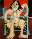 Nu au fauteuil bleu / 1976 par CHANCO Roland  * Cliquer pour agrandir / Click for enlarge