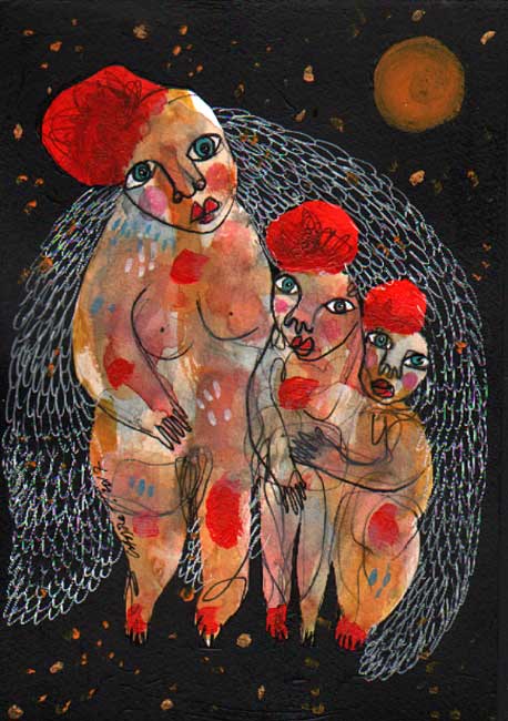 Anges amoureux sous les toiles / 2017 par CADORE Delphine  * Cliquer pour agrandir / Click for enlarge