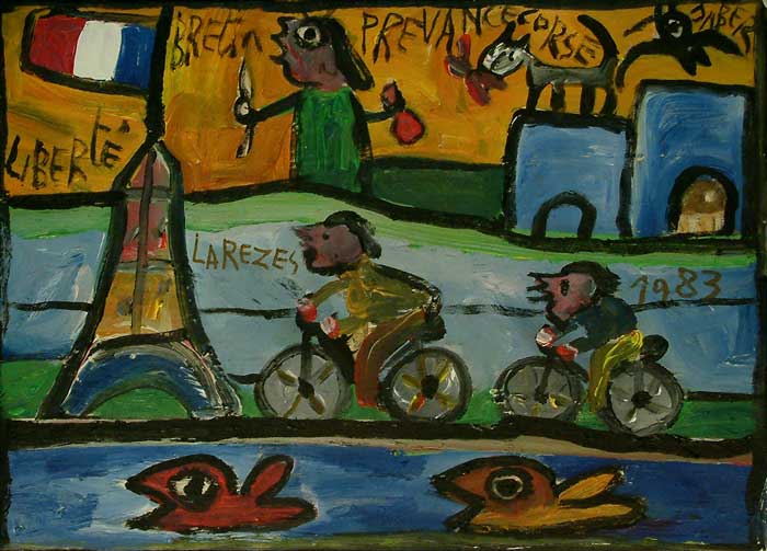 Les cyclistes de Bretagne / 2002 par JABER al-Mahjoub  * Cliquer pour agrandir / Click for enlarge