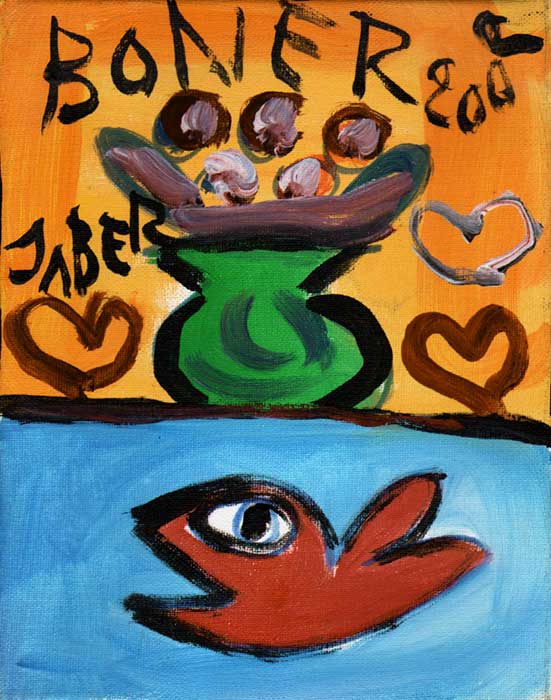 Le poisson et le chat / 2002 par JABER al-Mahjoub  * Cliquer pour agrandir / Click for enlarge