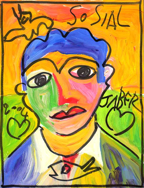 Portrait de Chagall / 2004 par JABER al-Mahjoub  * Cliquer pour agrandir / Click for enlarge