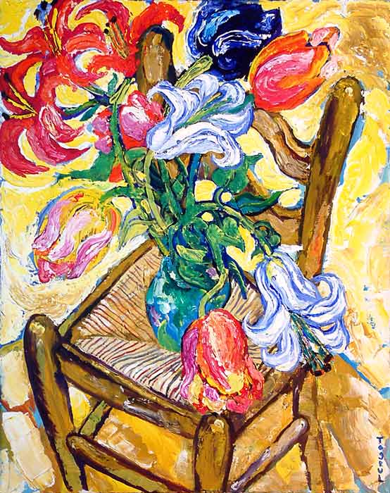 Fleurs sur une chaise / Annes 90 par NARIMANBEKOV Togroul  * Cliquer pour voir l'image en grand