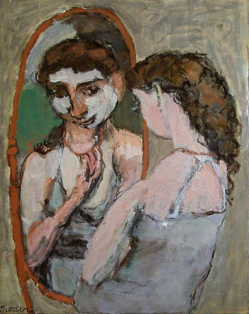 ROSSINE Solomon : Femme au miroir * Cliquer pour voir l'image en grand