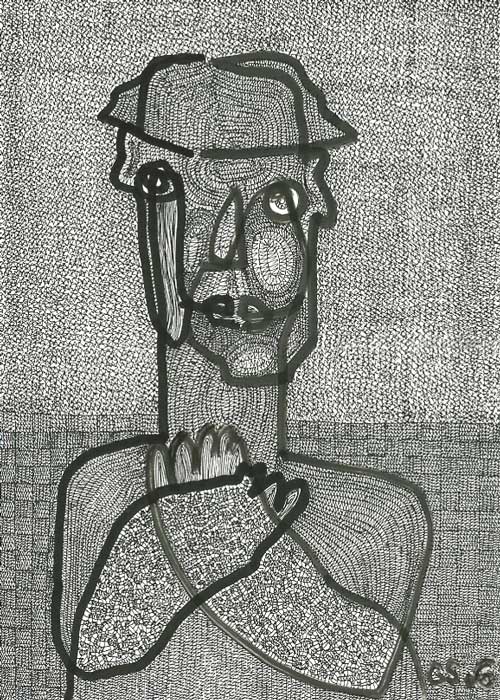 Buste d'homme au chapeau / 2006 par SENDREY Grard * Cliquer pour voir l'image en grand