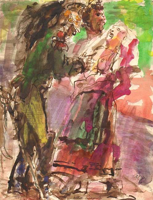 Scne espagnole (d'aprs Watteau) / 1960 par THOMSEN Ren * Cliquer pour voir l'image en grand