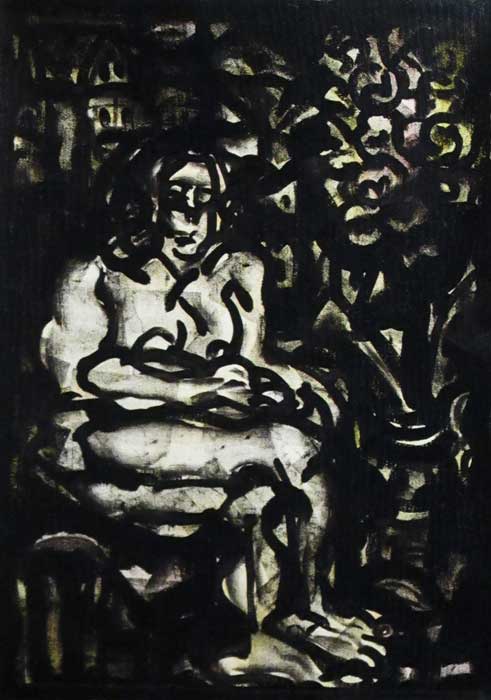 VAYNSHTEYN Vladimir : Femme assise / 1999 * Cliquer pour voir l'image en grand