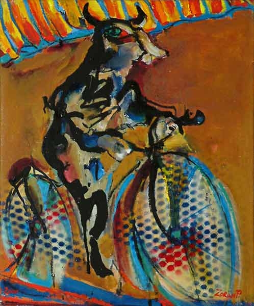 Minotaure sur une bicyclette 2000 par PAVLOVIC Zoran * Cliquer pour voir l'image en grand